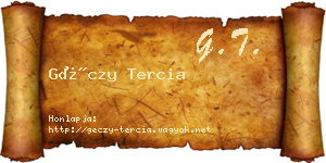 Géczy Tercia névjegykártya